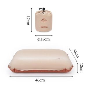 3D Hybrid Foam-Inflatable Camping Pillow
