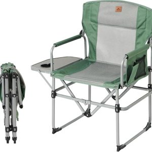 Naturehike Folding Camping Director Chair with Side Table and Storage Pockets